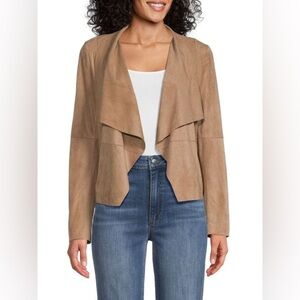 BAGATELLE Faux-Suede Drape-front Jacket